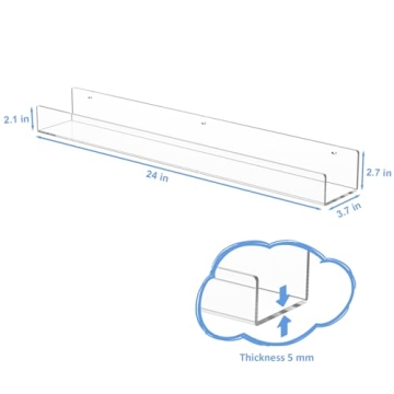 NIUBEE Acrylic Floating Bookshelves for Kids Rooms