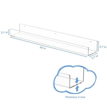 NIUBEE Acrylic Floating Bookshelves for Kids Rooms