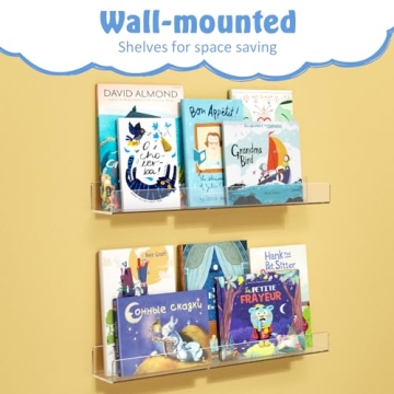 NIUBEE Acrylic Floating Bookshelves for Kids Rooms