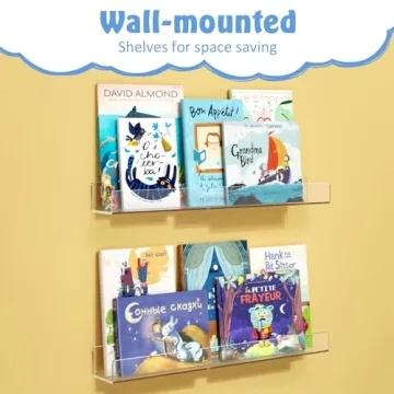 NIUBEE Acrylic Floating Bookshelves for Kids Rooms