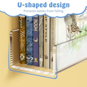 NIUBEE Acrylic Floating Bookshelves for Kids Rooms