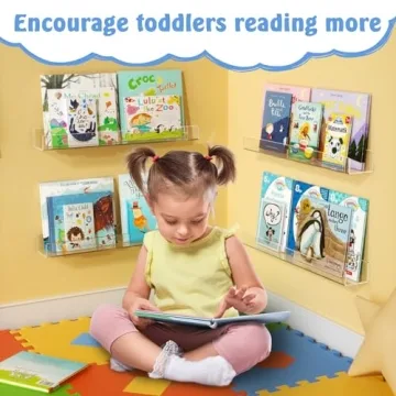 NIUBEE Acrylic Floating Bookshelves for Kids Rooms