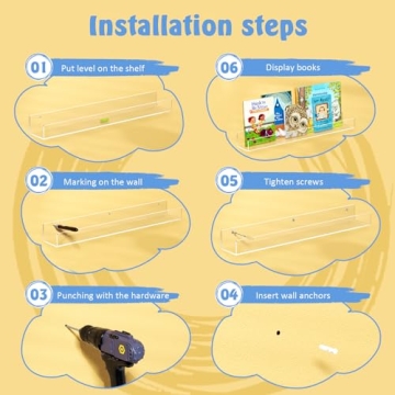 NIUBEE Acrylic Floating Bookshelves for Kids Rooms