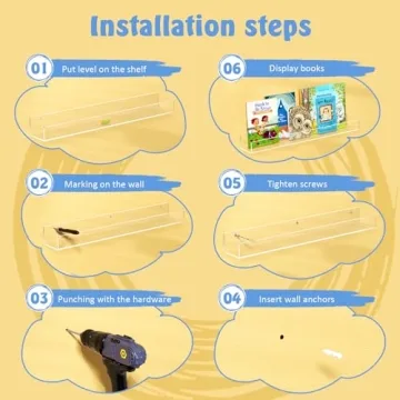 NIUBEE Acrylic Floating Bookshelves for Kids Rooms