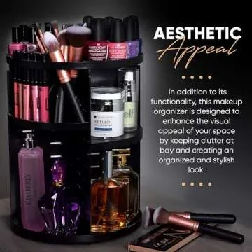 360 Rotating Makeup Organizer - Adjustable and Stylish