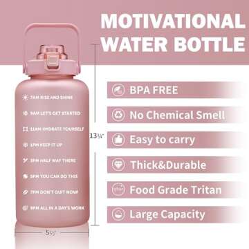 ST-YIBEN 128oz Motivational Water Bottle - BPA Free, Leakproof Gallon Jug
