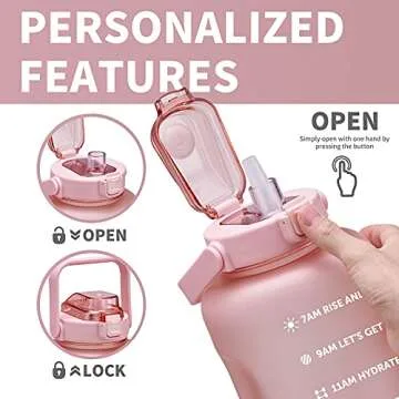 128oz Motivational Water Bottle with Time Markers