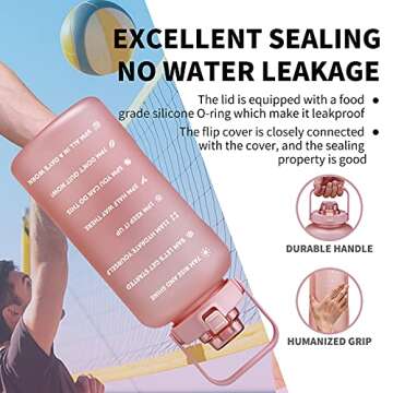 128oz Motivational Water Bottle with Time Markers