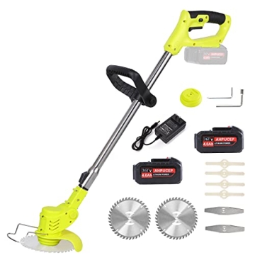 Ultimate Cordless Brush Cutter: 4Ah Battery & 9 Blades for Effortless Gardening