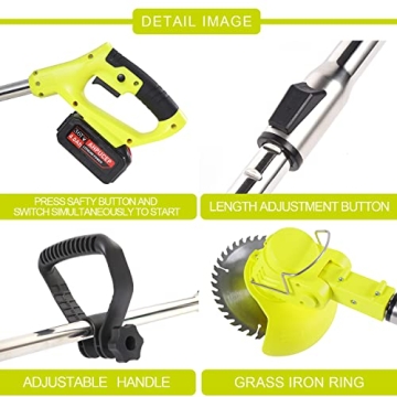 Lightweight Cordless Brush Cutter with 4Ah Battery 9 Blades