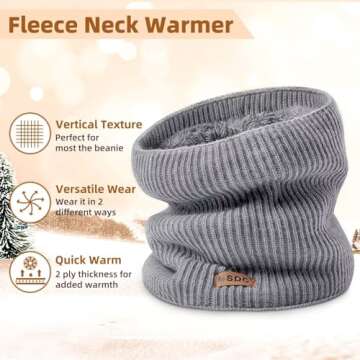 Winter Neck Gaiters for Men 3 Pack,Neck Warmer Men Women with Thermal Thick Warm Fleece Lined Cold W...