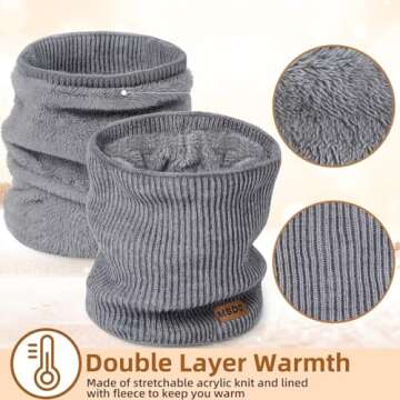 Winter Neck Gaiters for Men 3 Pack,Neck Warmer Men Women with Thermal Thick Warm Fleece Lined Cold Weather,Mens Scarf Winter Ski Face Mask Cover Windproof Scarves（Black,Oatmeal，Grey）