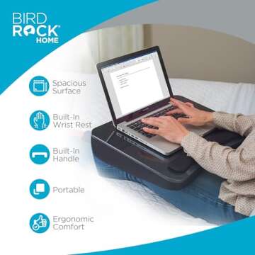 SOFIA + SAM Lap Desk w/Memory Foam Cushion - Large Surface for Crafts, Reading - for Laptops up to 1...