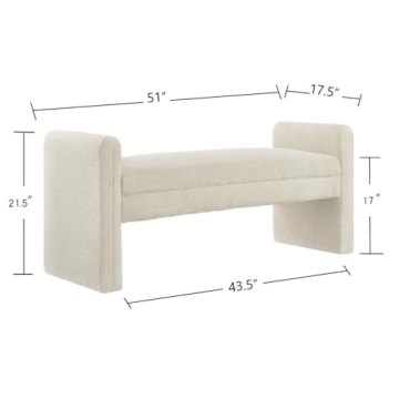 Elegant 24KF Modern Boucle Teddy Bed Bench for Home