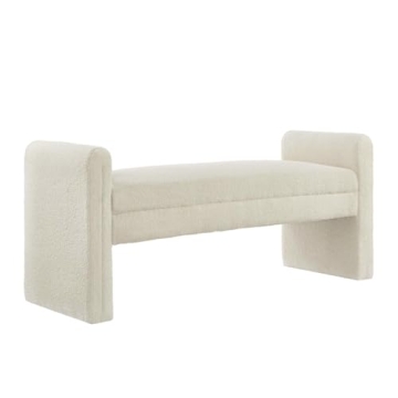 Elegant 24KF Modern Boucle Teddy Bed Bench for Home