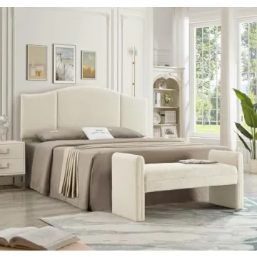 Elegant 24KF Modern Boucle Teddy Bed Bench for Home