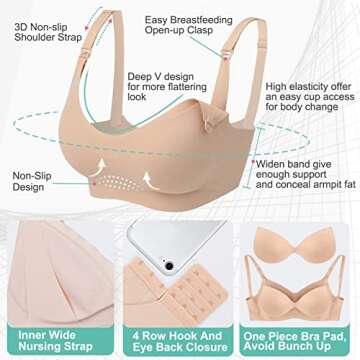 Miss Fong Nursing Bras for Easy Breastfeeding - 3pcs