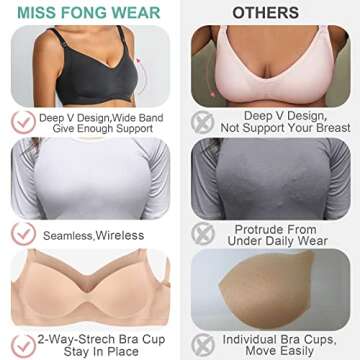 Miss Fong Nursing Bras for Easy Breastfeeding - 3pcs