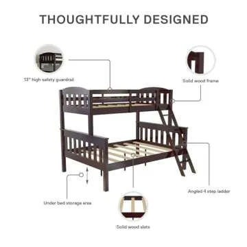 DHP Airlie Convertible Wood Bunk Bed for Kids