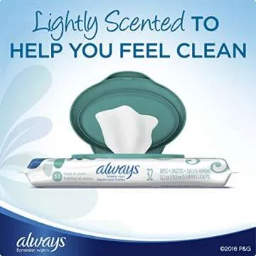 Always Feminine Wipes - 32 Count Soft Pack for Daily Freshness