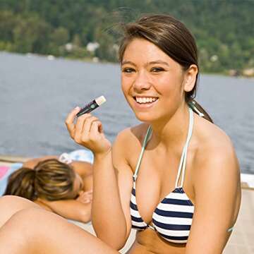 SPF Lip Balm 4-Pack by Earth's Daughter - Lip Sunscreen, SPF 15, Organic Ingredients, Eucalyptus Mint Flavor, Beeswax, Coconut Oil, Vitamin E - Hypoallergenic, Gluten Free