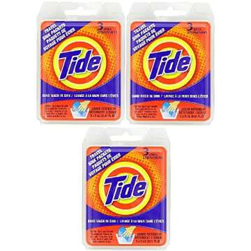 Tide Travel Sink Packets: Compact Laundry Detergent for 3 Loads