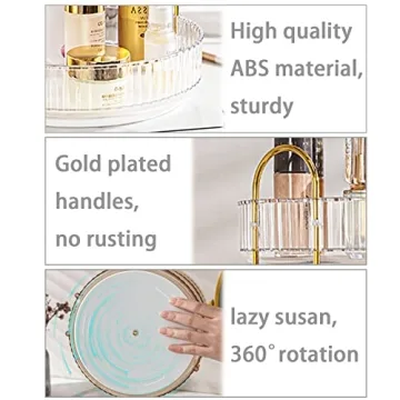 Shuang Qing 2-Tier Rotating Makeup Organizer - Elegant & Functional