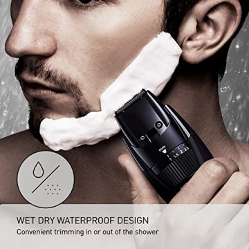 Panasonic Cordless Men's Beard Trimmer With Precision Dial, Adjustable 19 Length Setting, Rechargeable Battery, Washable - ER-GB42-K (Black)