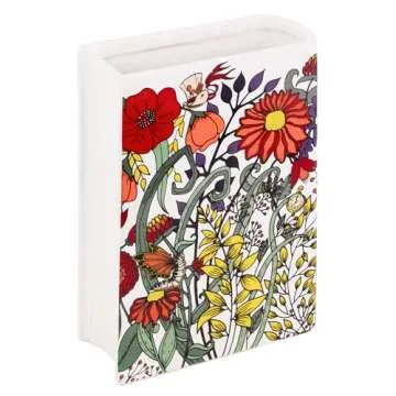 Steel Mill & Co Original Book-Shaped Decorative Vase, Ceramic Vases for Home Decor, Cute Bookshelf D...