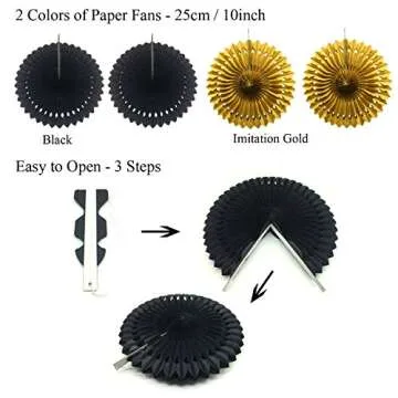 ZERODECO Party Decoration Set 21 Pcs Black & Gold Decorations