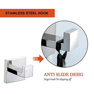 Modern 4-Piece Bathroom Hardware Set - Polished Chrome Accessory Kit