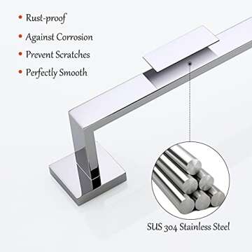 Durable 4-Piece Stainless Steel Bathroom Hardware Set