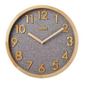 JIYUERLTD Silent Wall Clock 12 inch Kitchen Clock with 3D Wood Numbers, Non-Ticking Quartz Movement,...