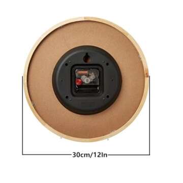 JIYUERLTD Silent Wall Clock with Wood Numbers & Non-Ticking