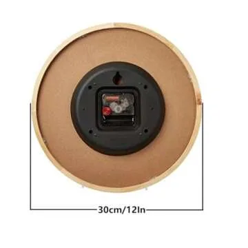 JIYUERLTD Silent Wall Clock with Wood Numbers & Non-Ticking