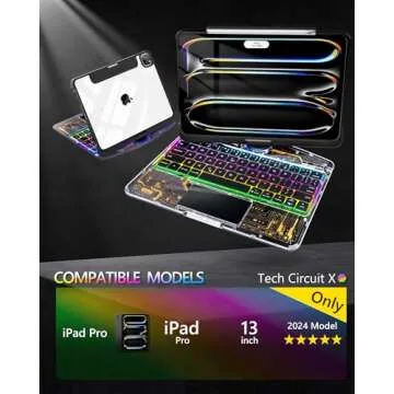 Lecsas Keyboard Case for iPad Pro 13-inch (M4, 2024) - Cyberpunk Style with 360° Flexibility