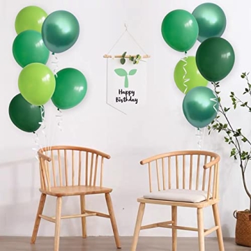 12 Inch Assorted Green Balloons for Parties 70 Count
