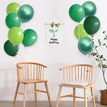 12 Inch Assorted Green Balloons for Parties 70 Count
