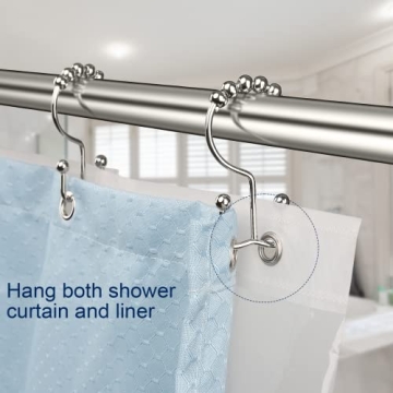 Gidse Shower Curtain Hooks Set of 12, Stainless Steel