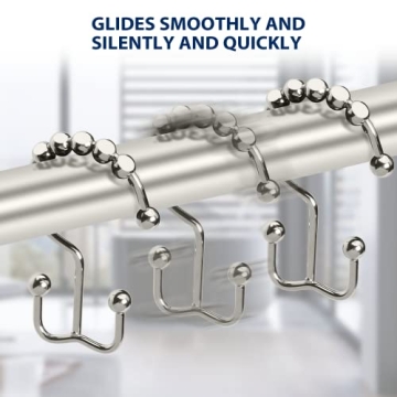 Gidse Shower Curtain Hooks Set of 12, Stainless Steel