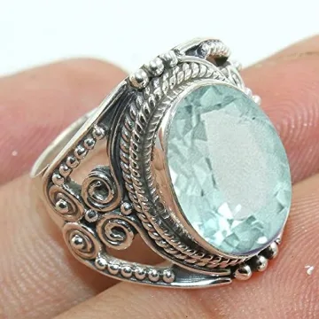 Elegant 925 Sterling Silver Aquamarine Ring for Women - Birthstone Jewelry