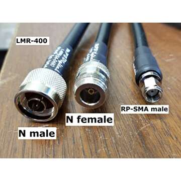 MPD Digital I LMR400 Times Microwave Coaxial Cable I N Male to RP-SMA Male Connectors I Low Loss RF ...