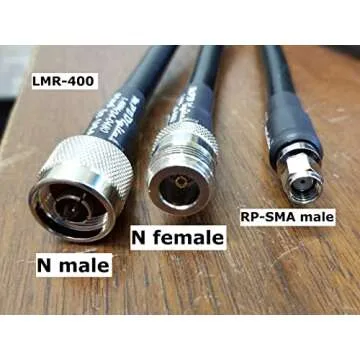 MPD Digital LMR400 Coaxial Cable | N Male to RP-SMA Male Connectors | Low Loss 12 FT