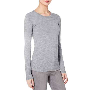 TAIPOVE Women's Long Sleeve T Shirt Cotton Long-Sleeve Crewneck T-Shirt Basic Layer Underscrub Tee Tops Black/White/Gray