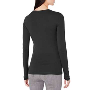 TAIPOVE Women's Long Sleeve T Shirt Cotton Long-Sleeve Crewneck T-Shirt Basic Layer Underscrub Tee Tops Black/White/Gray