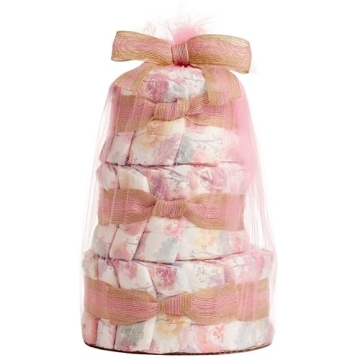 The Honest Company Rose Blossom Diaper Cake | 35 Count of Clean Conscious Baby Essentials