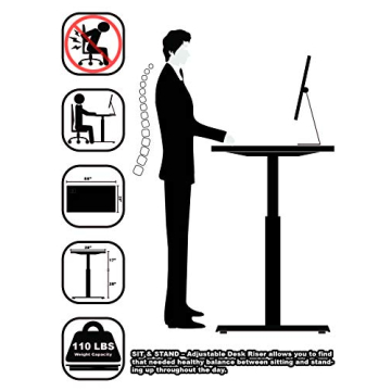 Buy SHW Electric Height Adjustable Standing Desk 55 Inches