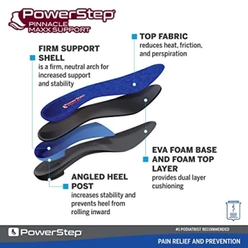 PowerStep Pinnacle Maxx Orthotic Insoles for Comfort