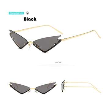 LUJAUXV Cat Eye Sunglasses for Women Trendy Cateye Sunglasses Futuristic Cool Y2K Small Cat Eye Glasses Stylish Lens