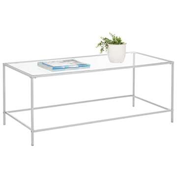 mDesign Modern Glass Coffee Table for Versatile Living